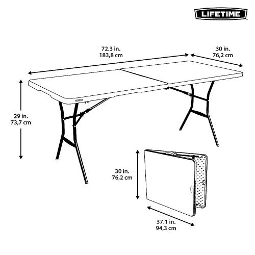 összecsukható asztal 180 cm LIFETIME 80333 / 80471