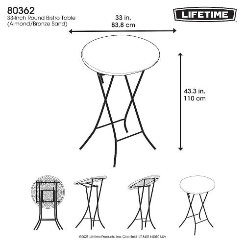 bárasztal 83 cm LIFETIME 80362