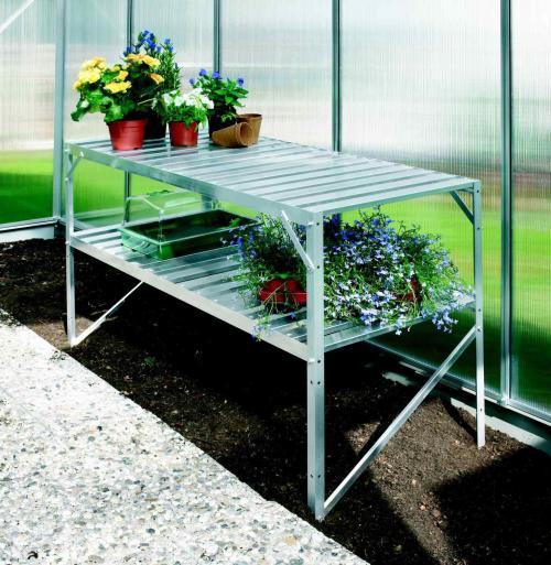 alumínium állvány VITAVIA 120x52 cm 2 db polccal ezüst