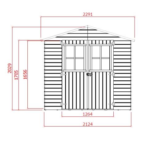 fából készült kerti ház SOLID EVA 229 x 194 cm (P851) set