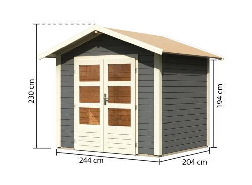 fából készült kerti ház KARIBU TALKAU 3 (83334) terragrau