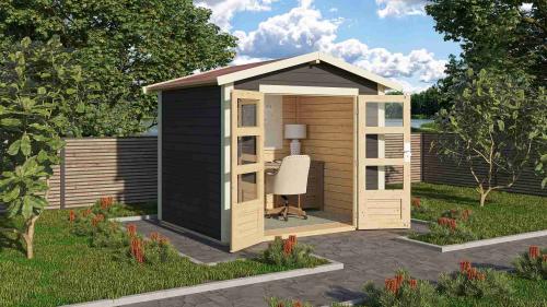 fából készült kerti ház KARIBU TALKAU 3 (83334) terragrau