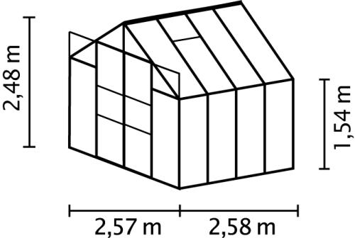 üvegház VITAVIA URANUS 6700 PC 6 mm ezüst színű