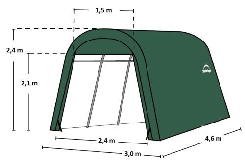 tartalék vitorla - ponyva garázs 3,0x4,6 m (62589EU)