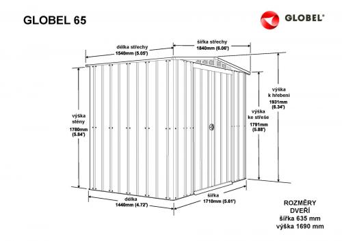 fém kerti ház GLOBEL 65 EZÜST + napfénytető