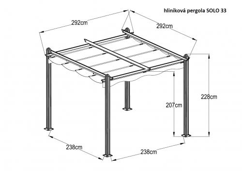 alumínium pergola LANITPLAST SOLO 33