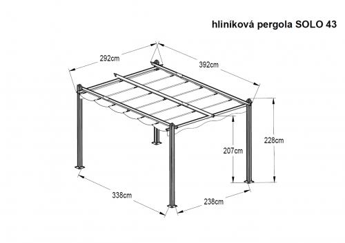 alumínium pergola LANITPLAST SOLO 43