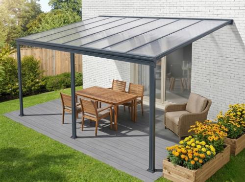 alumínium pergola LANITPLAST WALL 53 antracit + clear PC