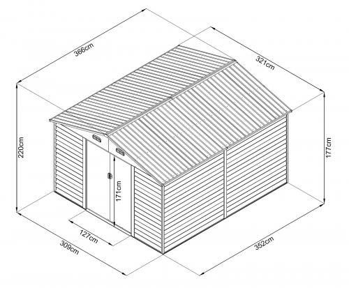 fém kerti ház MAXTORE WOOD 1112