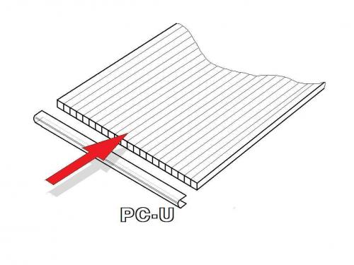 4 mm-es polikarbonát profil üvegházhoz, hossz 2,10 m (1 darab)