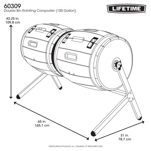 komposztáló LIFETIME 60309 DOUBLE BARREL