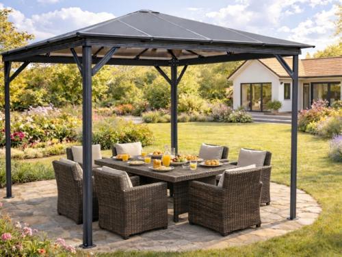 kerti pavilon LANITPLAST 33 antracit + átlátszó PC