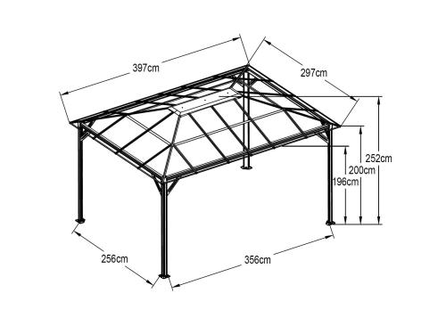 kerti pavilon LANITPLAST 43 antracit + átlátszó PC