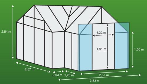 üvegház VITAVIA SIRIUS PC 6 mm ezüst színű