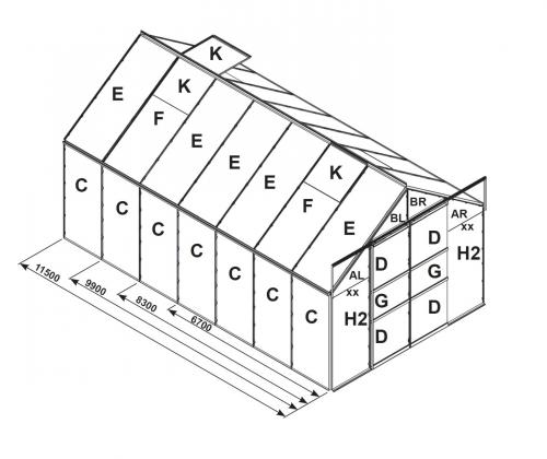 tartalék üveg az üvegházhoz VITAVIA URANUS 6700 PC 4 mm