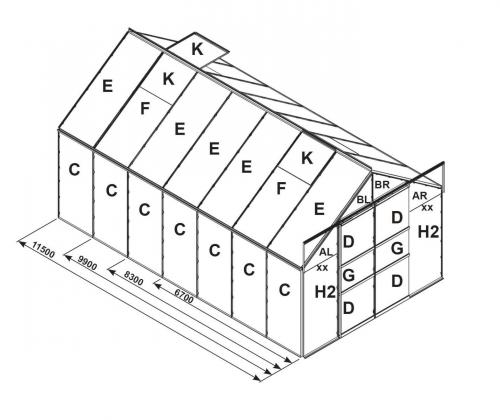 tartalék üveg az üvegházhoz VITAVIA URANUS 8300 PC 6 mm