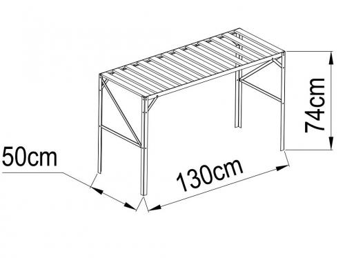 alumínium állvány LANITPLAST 130x50 cm 1 db polccal ezüst GSB1