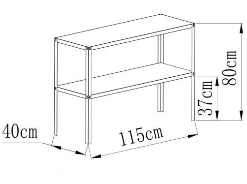 acél állvány LANITPLAST 115x40 cm 2 db polccal ezüst GSD2