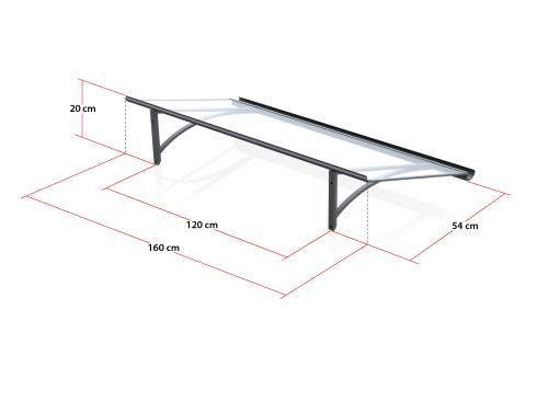 bejárati tető LANITPLAST RUMBA 160/54 antracit