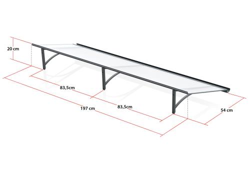 bejárati tető LANITPLAST RUMBA XL 197/54 antracit