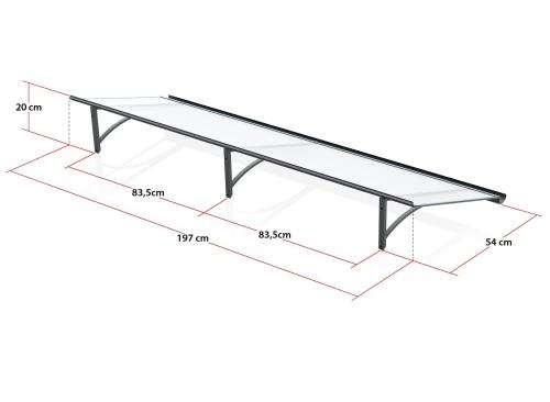 bejárati tető LANITPLAST SAMBA XL 197/54 antracit