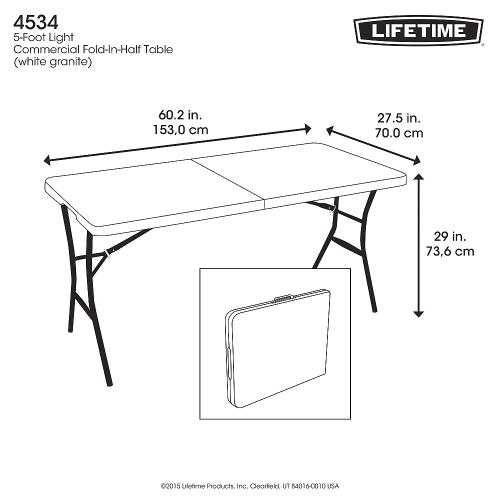 Összecsukható asztal 150 cm LIFETIME 4534