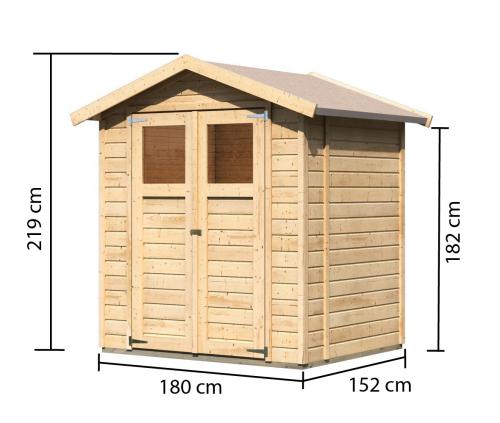 fából készült kerti ház KARIBU DAHME 2 (42560) natur