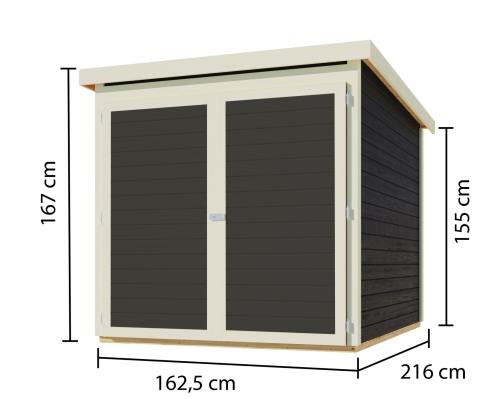 drevená garáž KARIBU FAHRRADGARAGE (38646) terragrau