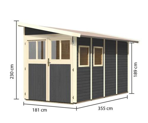 fából készült kerti ház KARIBU WANDLITZ 4 (73074) terragrau