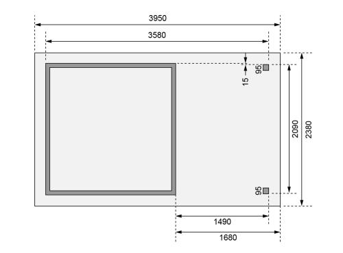 fából készült kerti ház KARIBU ASKOLA 2 + egy menedéket 150 cm (23489) natur