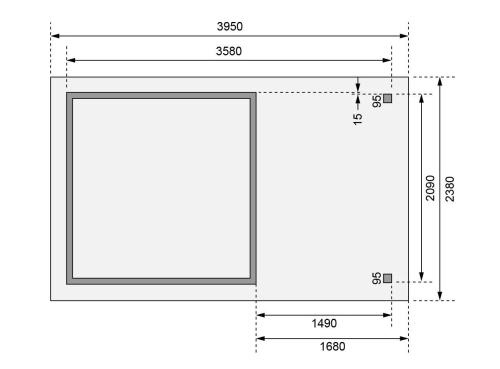 fából készült kerti ház KARIBU ASKOLA 2 + egy menedéket 150 cm (23490) terragrau