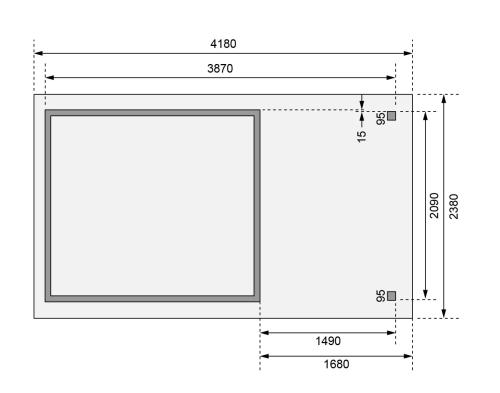 fából készült kerti ház KARIBU ASKOLA 3 + egy menedéket 150 cm (23491) natur