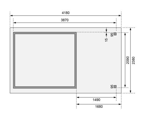 fából készült kerti ház KARIBU ASKOLA 3 + egy menedéket 150 cm (38660) antracit