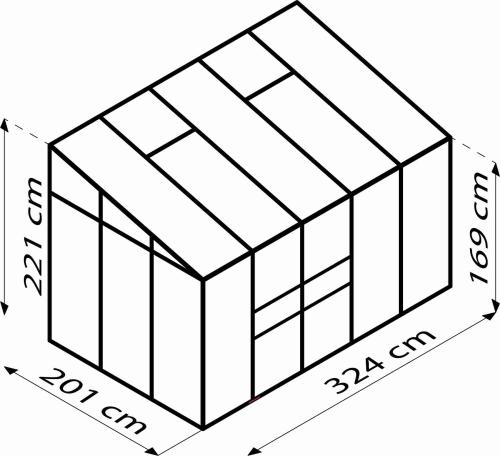 üvegház VITAVIA IDA 6500 PC 4 mm fekete színű