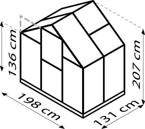 üvegház VITAVIA TRITON 2500 PC 4 mm ezüst színű