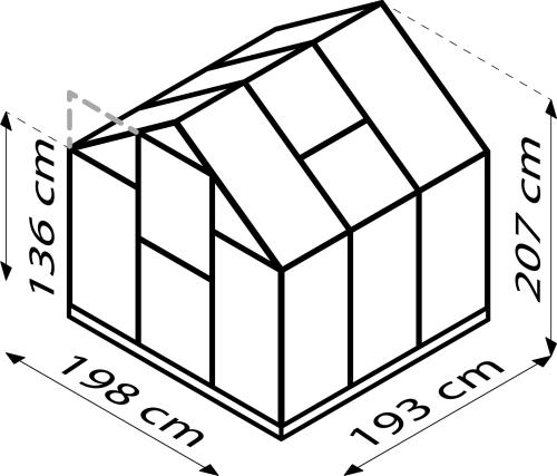 üvegház VITAVIA TRITON 3800 PC 4 mm zöld színű