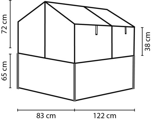 emelt ágyás üvegházzal VITAVIA GAIA JUMBO üveg 3 mm ezüst