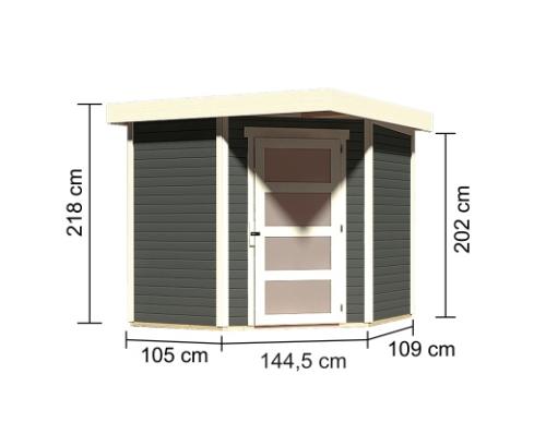 fából készült kerti ház KARIBU SCHWANDORF 3 (73468) terragrau