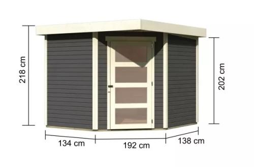 drevený domček KARIBU SCHWANDORF 5 (73471) terragrau