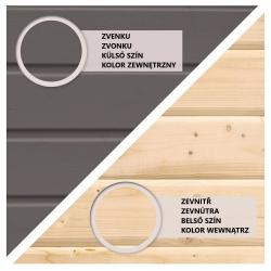 drevený domček KARIBU SCHWANDORF 5 + prístavok 240 cm vrátane zadnej steny (9215) terragrau