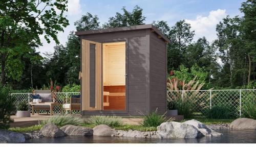 finn szauna KARIBU HYTTI 1 (97703) terragrau