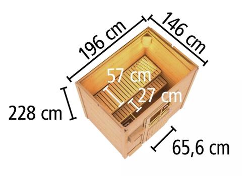 finn szauna KARIBU HYTTI 1 (97703) terragrau