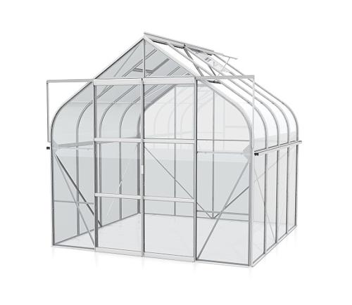 skleník VITAVIA DIANA 6700 číre sklo 3 mm strieborný
