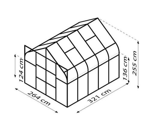 üvegház VITAVIA DIANA 8300 PC 4 mm zöld színű