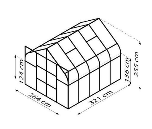 üvegház VITAVIA DIANA 8300 PC 4 mm fekete színű