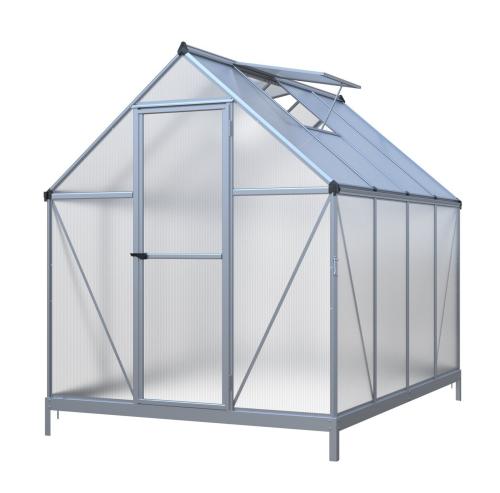 üvegház LANITPLAST SARANA 6x8 PC 4 mm ezüst színű