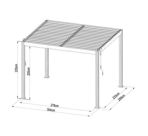 alumínium pergola LANITPLAST BIOCLIMATIC 32 BASIC