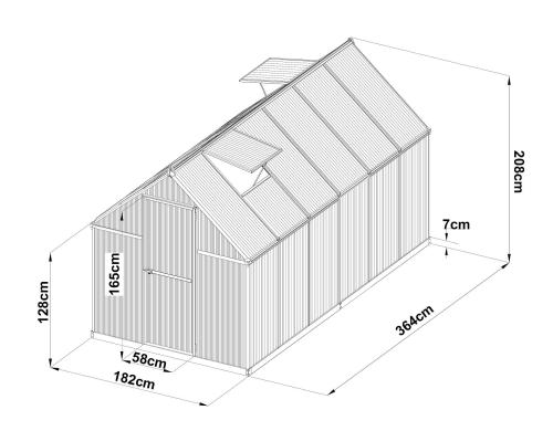 üvegház LANITPLAST SARANA 6x12 PC 4 mm fekete színű
