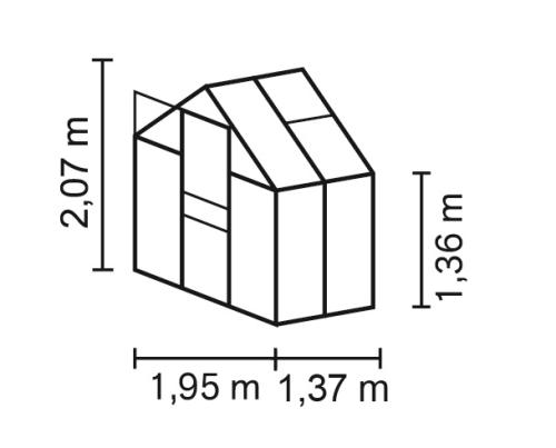 skleník VITAVIA APOLLO 2500 PC 4 mm strieborný