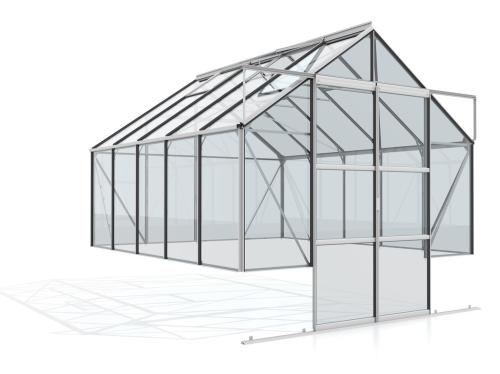 skleník VITAVIA CASSANDRA 8300 číre sklo 3 mm strieborný